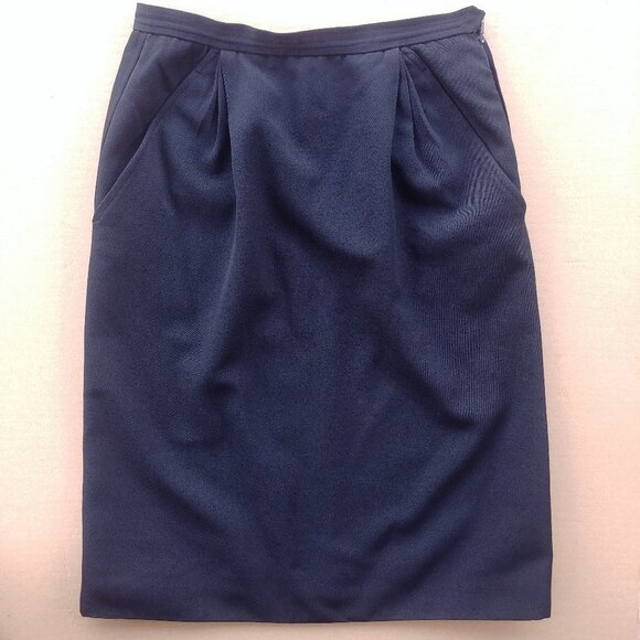 Vintage Saint Laurent black skirt with pockets Made in France Sz 40 - Picture 1 of 9
